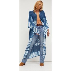 Free People Spellbound Tie Dye Kimono in Ocean/ One Size
